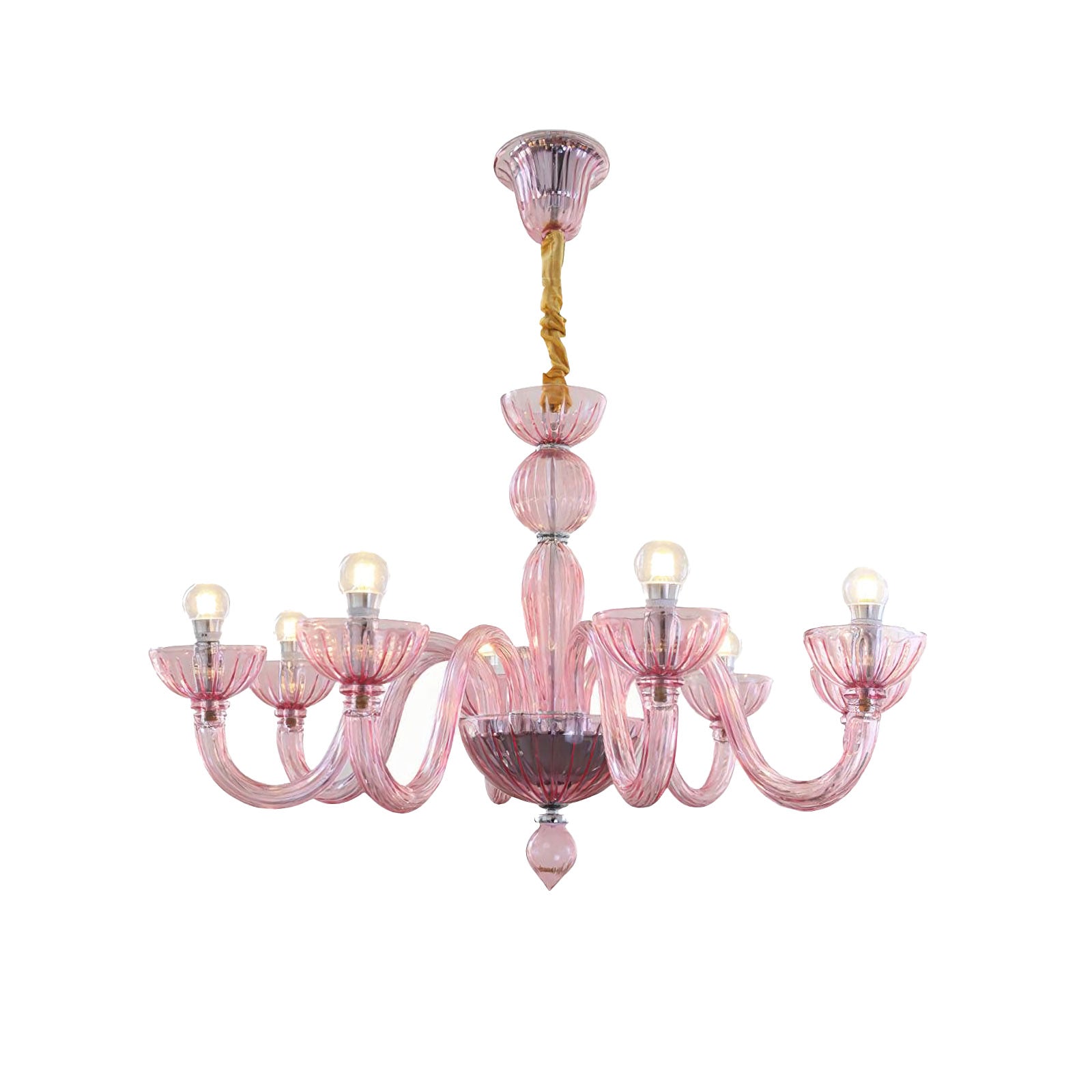 Pink Ares Murano Glass Chandelier by Bling Lighting Studio