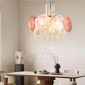 Murano Pink Disc Glass Chandelier product image
