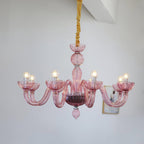 Pink Ares Murano Glass Chandelier material and finish detail