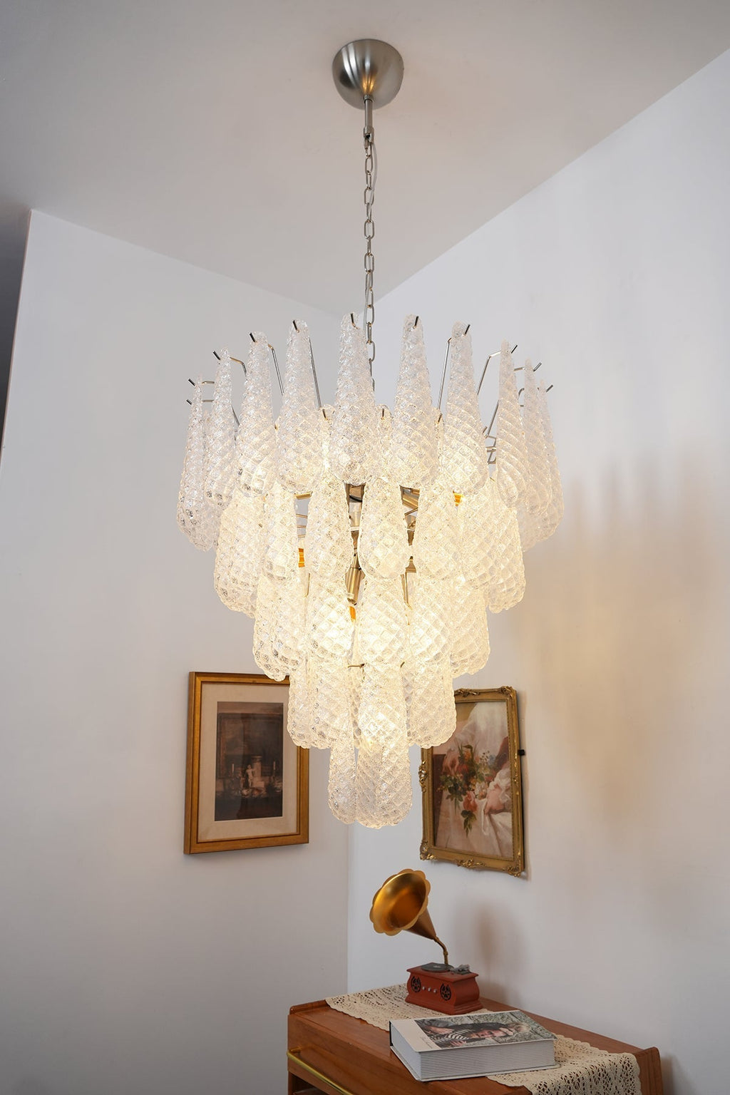 Modern Murano Glass Dewdrop Chandelier product image