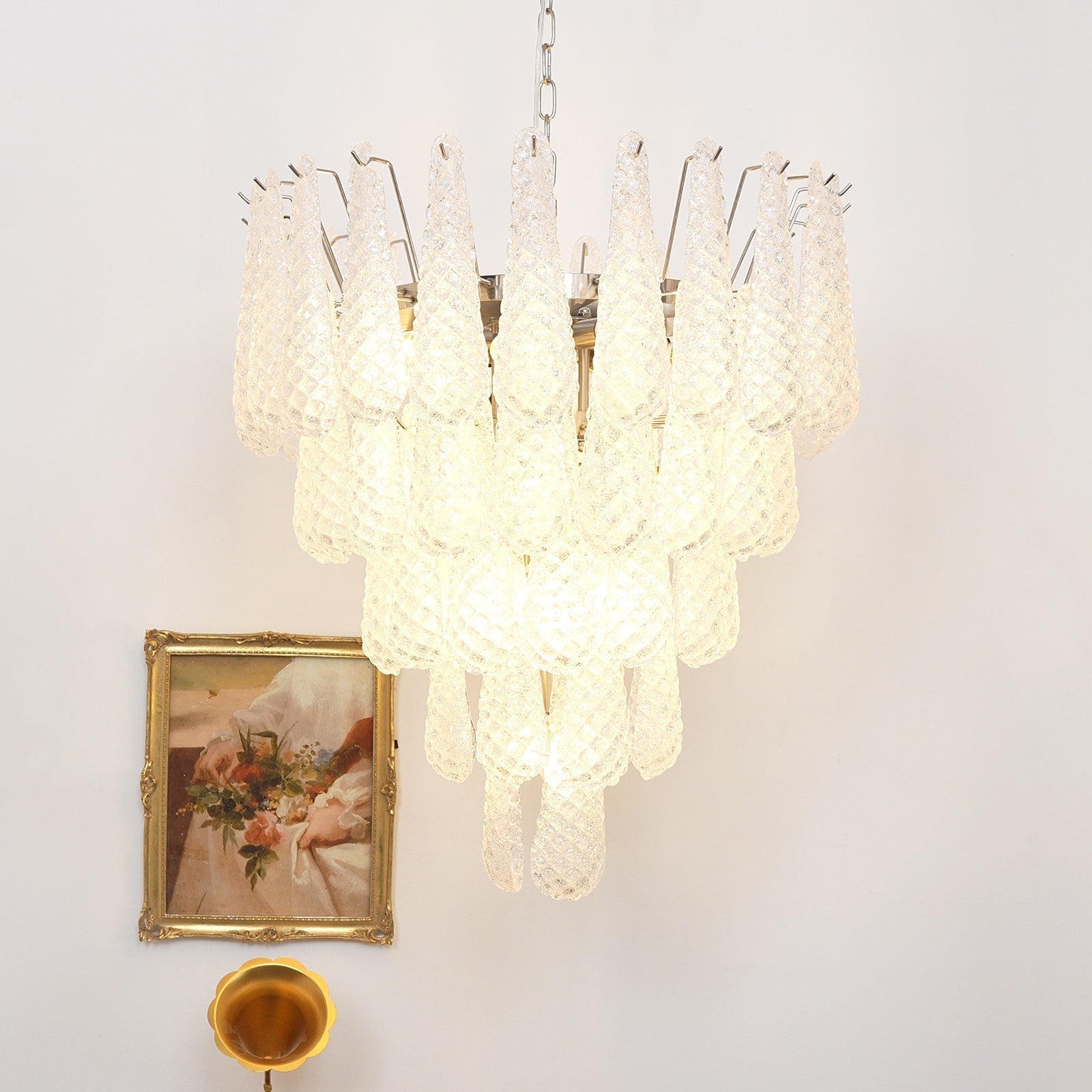 Modern Murano Glass Dewdrop Chandelier additional product view