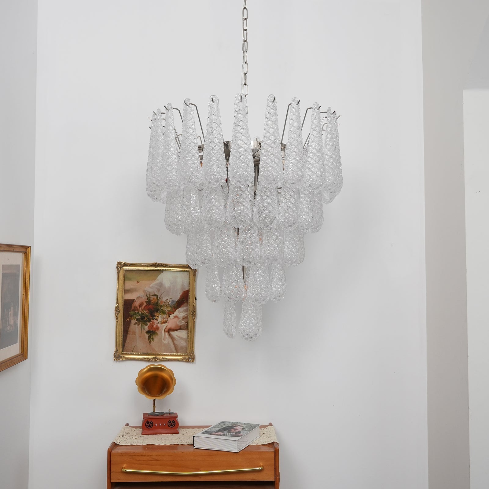 Modern Murano Glass Dewdrop Chandelier product image