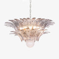 Glass Palmette Transparent Chandelier Murano lighting by Bling Lighting Studio