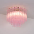 Tubes Pink Glass Ceiling Light Glass lighting by Bling Lighting Studio