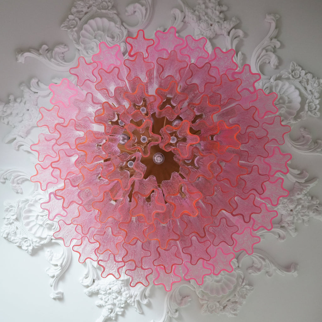 Tubes Pink Glass Ceiling Light Glass lighting by Bling Lighting Studio