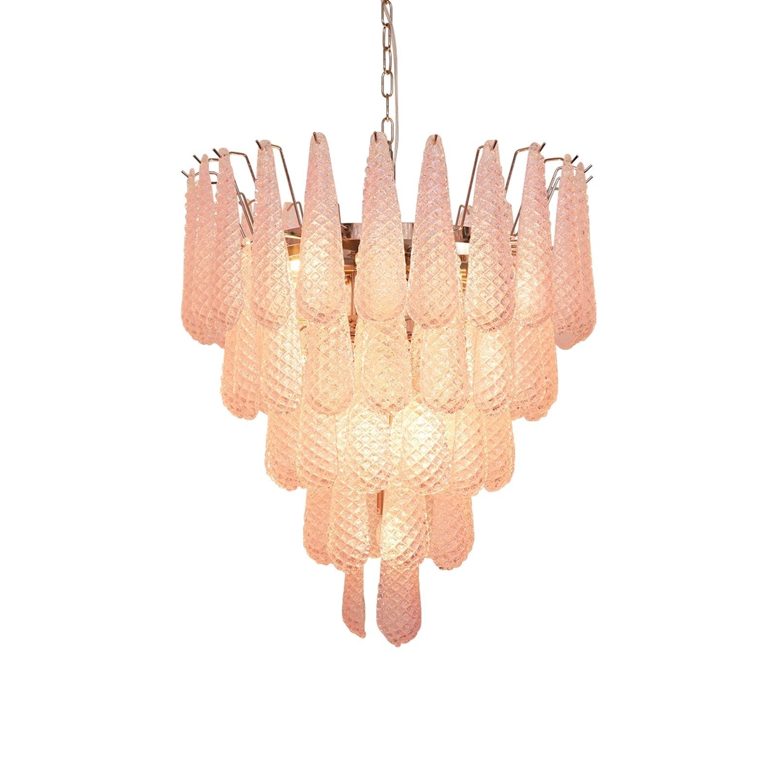 Modern Murano Pink Glass Dewdrop Chandelier product image