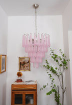 Modern Murano Pink Glass Dewdrop Chandelier product image