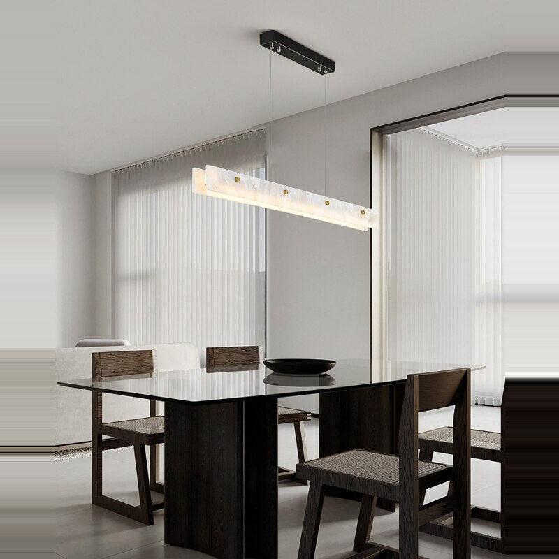 Natural Alabaster Kitchen Island Chandelier 60" by Bling Lighting Studio