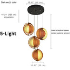 Nia Wood Staircase Chandelier for high ceiling staircase and foyer lighting
