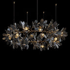 Octavia Black Branching Glass Flower Chandelier - A Captivating Blend of Beauty and Illumination : Enchanting Elegance