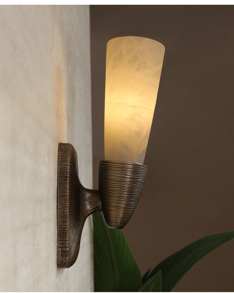 Opal Alabaster Twist Wall Sconce by Bling Lighting Studio