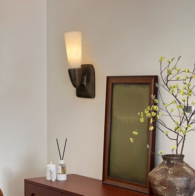 Opal Alabaster Twist Wall Sconce by Bling Lighting Studio