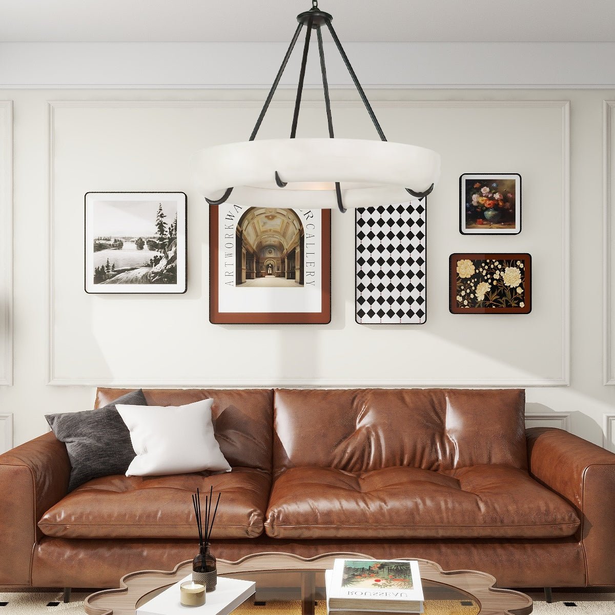 Modern Orion Alabaster Chandelier additional product view