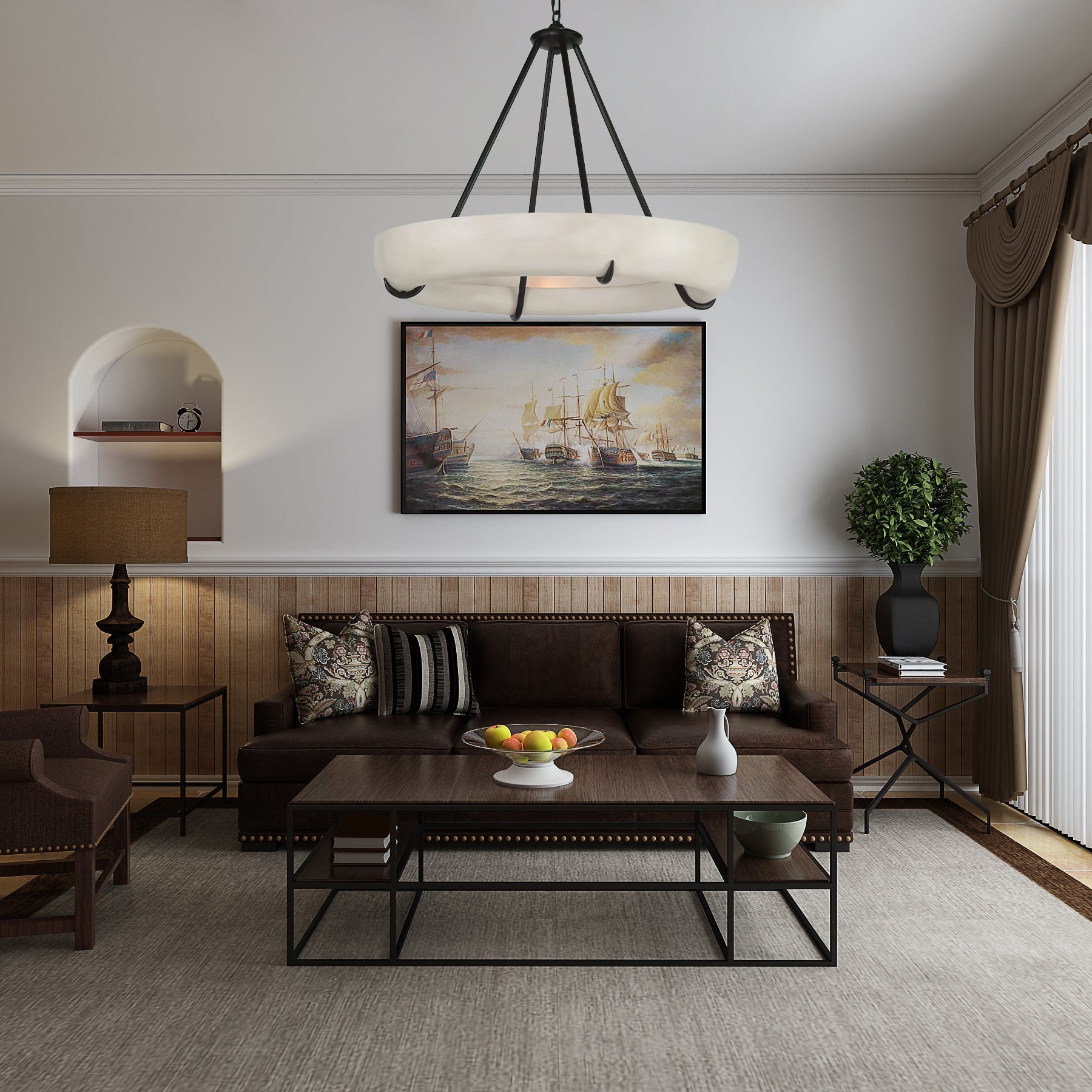 Orion Alabaster Chandelier by Bling Lighting Studio