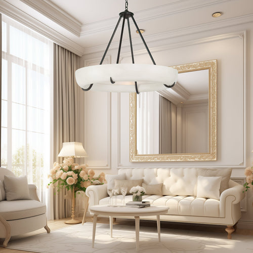 Orion Alabaster Chandelier by Bling Lighting Studio
