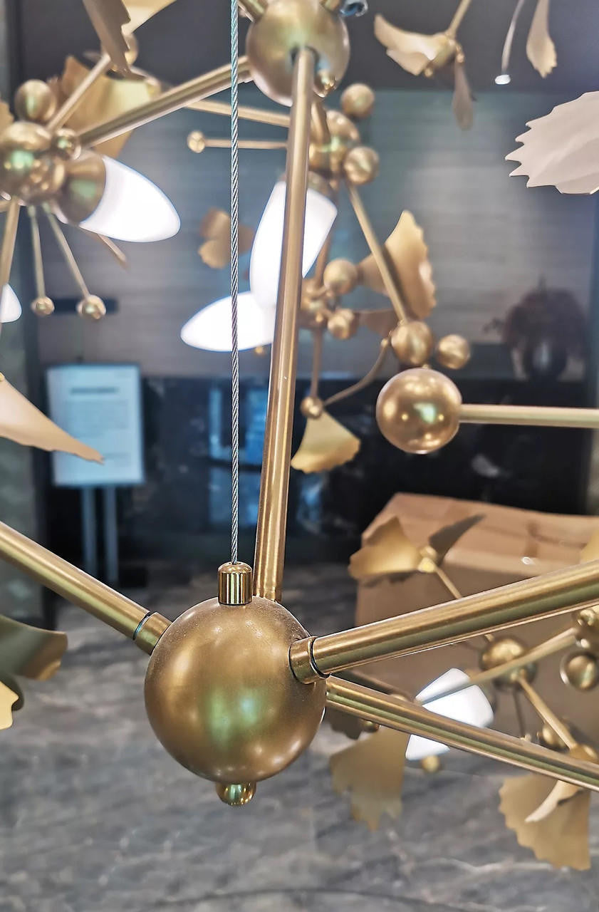 Oro Luxurious Hotel Lobby Gold Contemporary Large Chandelier - Commercial Atrium Lighting