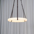 Modern Round Alabaster Chandelier for Living Room/Bedroom by Bling Lighting Studio