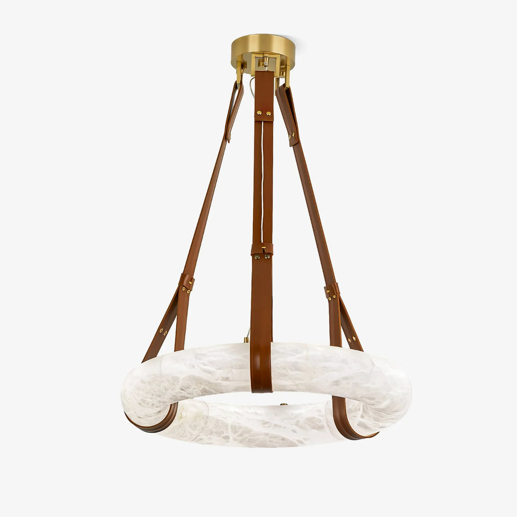 Modern Round Alabaster Chandelier for Living Room/Bedroom by Bling Lighting Studio