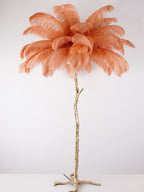 Ostrich Feather Brass Floor Lamp by Bling Lighting Studio