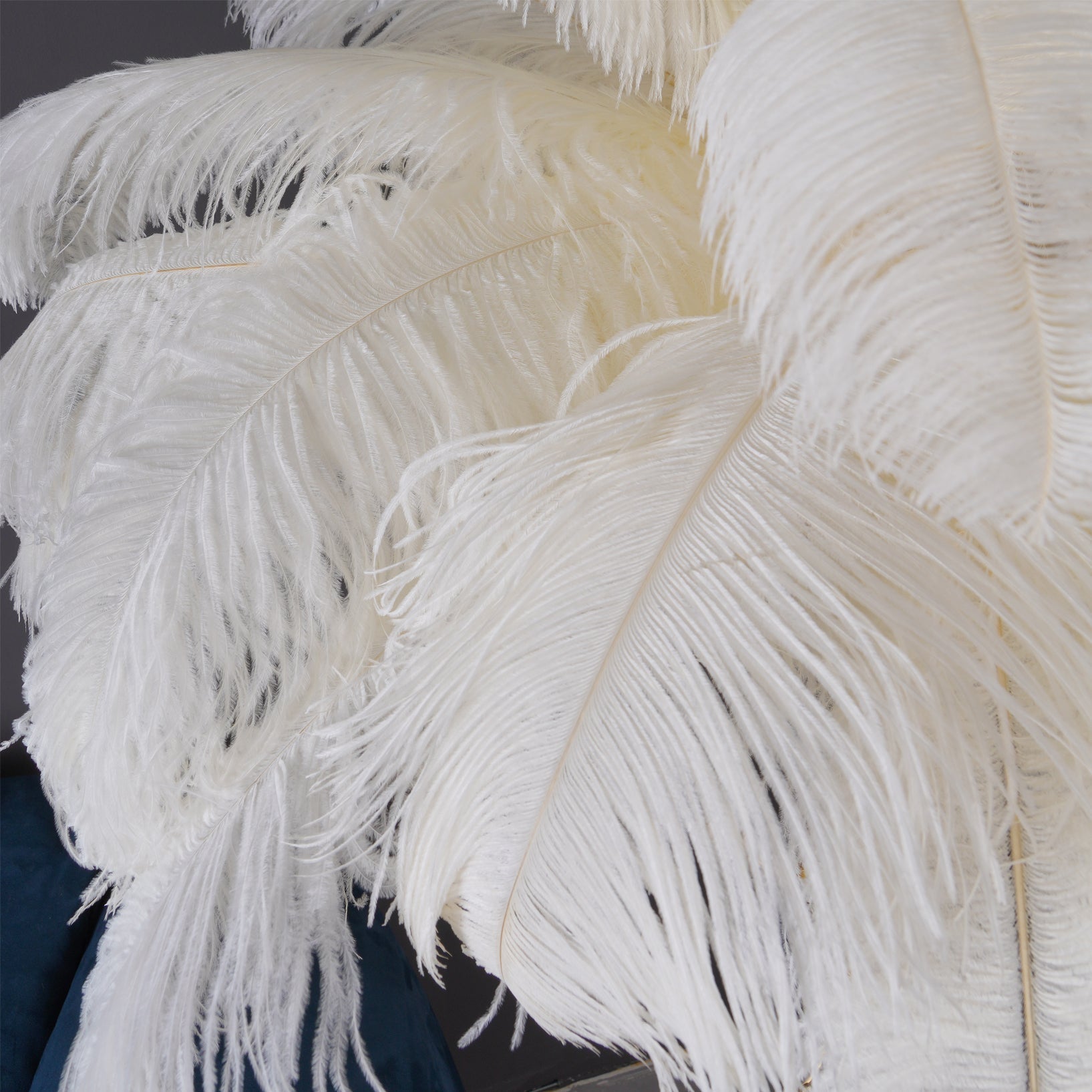 Ostrich Feather Brass Floor Lamp by Bling Lighting Studio