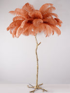 Ostrich Feather Brass Floor Lamp by Bling Lighting Studio