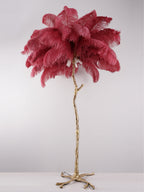 Ostrich Feather Brass Floor Lamp by Bling Lighting Studio