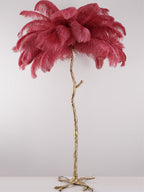 Ostrich Feather Brass Floor Lamp by Bling Lighting Studio