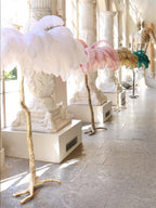 Ostrich Feather Brass Floor Lamp by Bling Lighting Studio