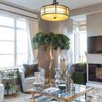 Ostrich Feather Brass Floor Lamp by Bling Lighting Studio
