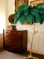 Ostrich Feather Brass Floor Lamp by Bling Lighting Studio