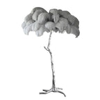 Ostrich Feather Brass Floor Lamp by Bling Lighting Studio