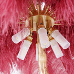Ostrich Feather Brass Floor Lamp by Bling Lighting Studio