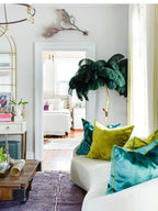 Ostrich Feather Brass Floor Lamp by Bling Lighting Studio