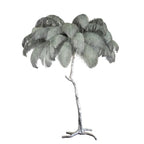 Ostrich Feather Brass Floor Lamp
