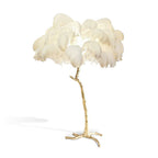 Ostrich Feather Brass Floor Lamp by Bling Lighting Studio