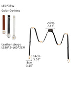 LED Mini SNAPS Module Ceiling Alabaster Pendant Light with Brown Leather Straps