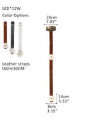 LED Mini SNAPS Module Ceiling Alabaster Pendant Light with Brown Leather Straps