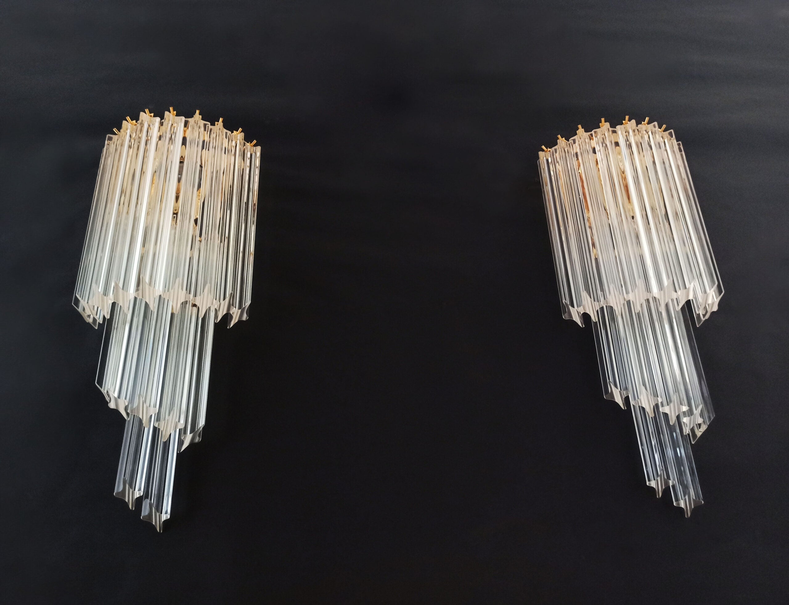Murano Wall Lamp | 16 Clear Prism Glass | Set of 2