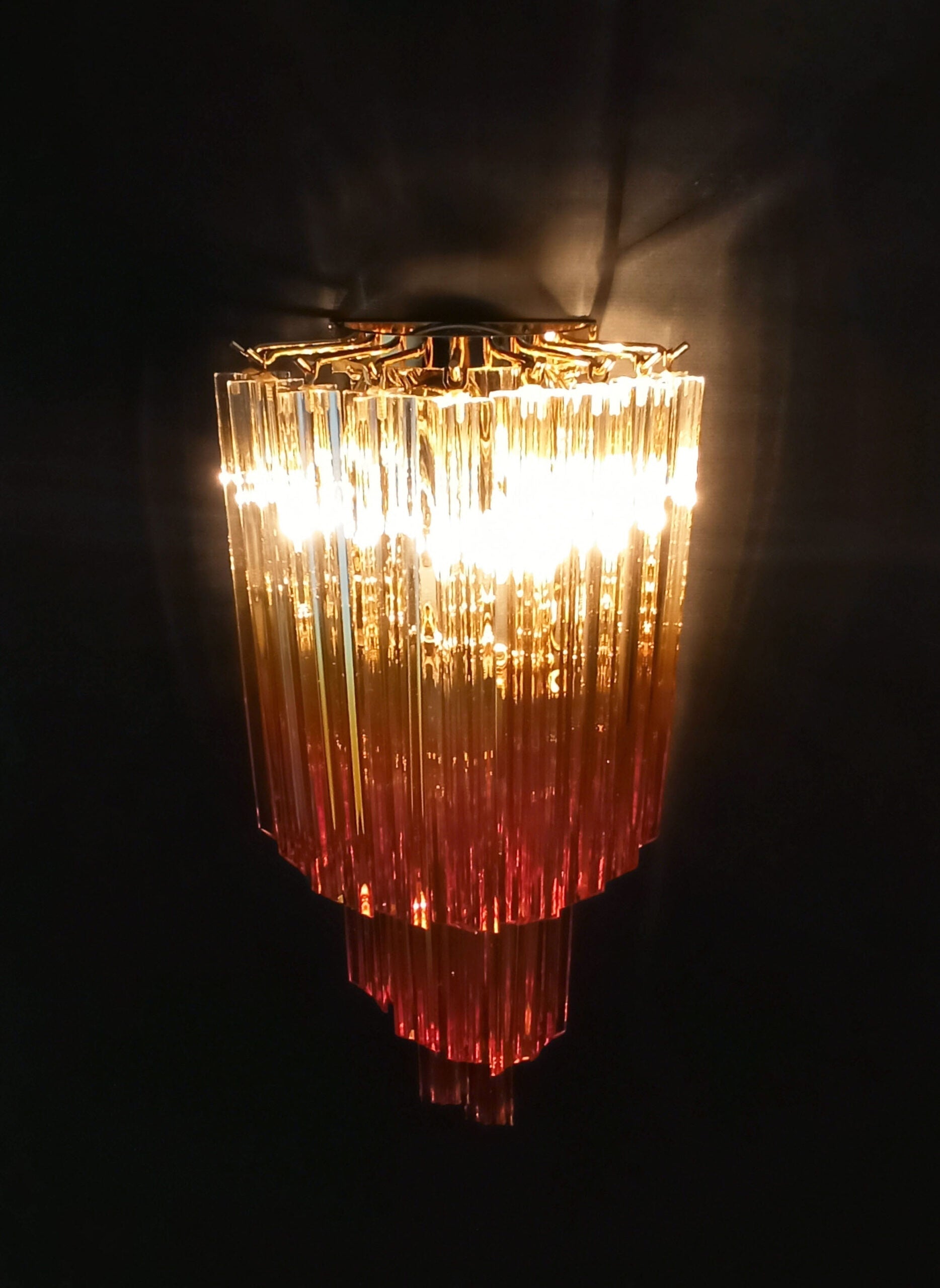 Murano Wall Lamp | 32 Clear Caramel Prism Glass | Set of 2