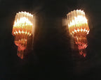 Murano Wall Lamp | 32 Clear Caramel Prism Glass | Set of 2