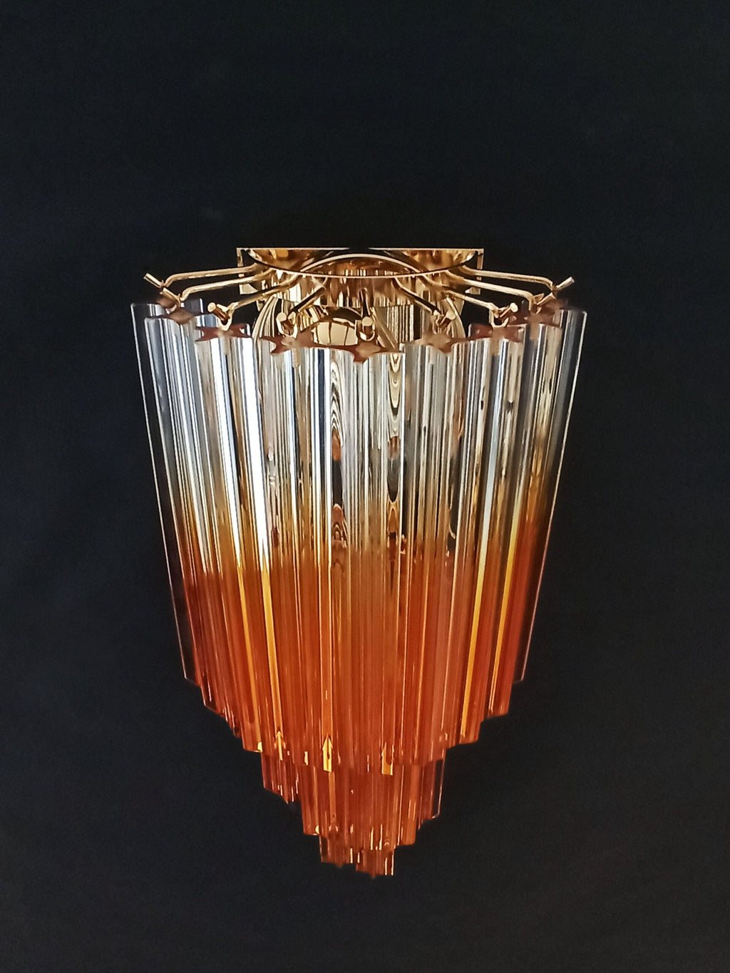 Murano Wall Lamp | 32 Clear Caramel Prism Glass | Set of 2