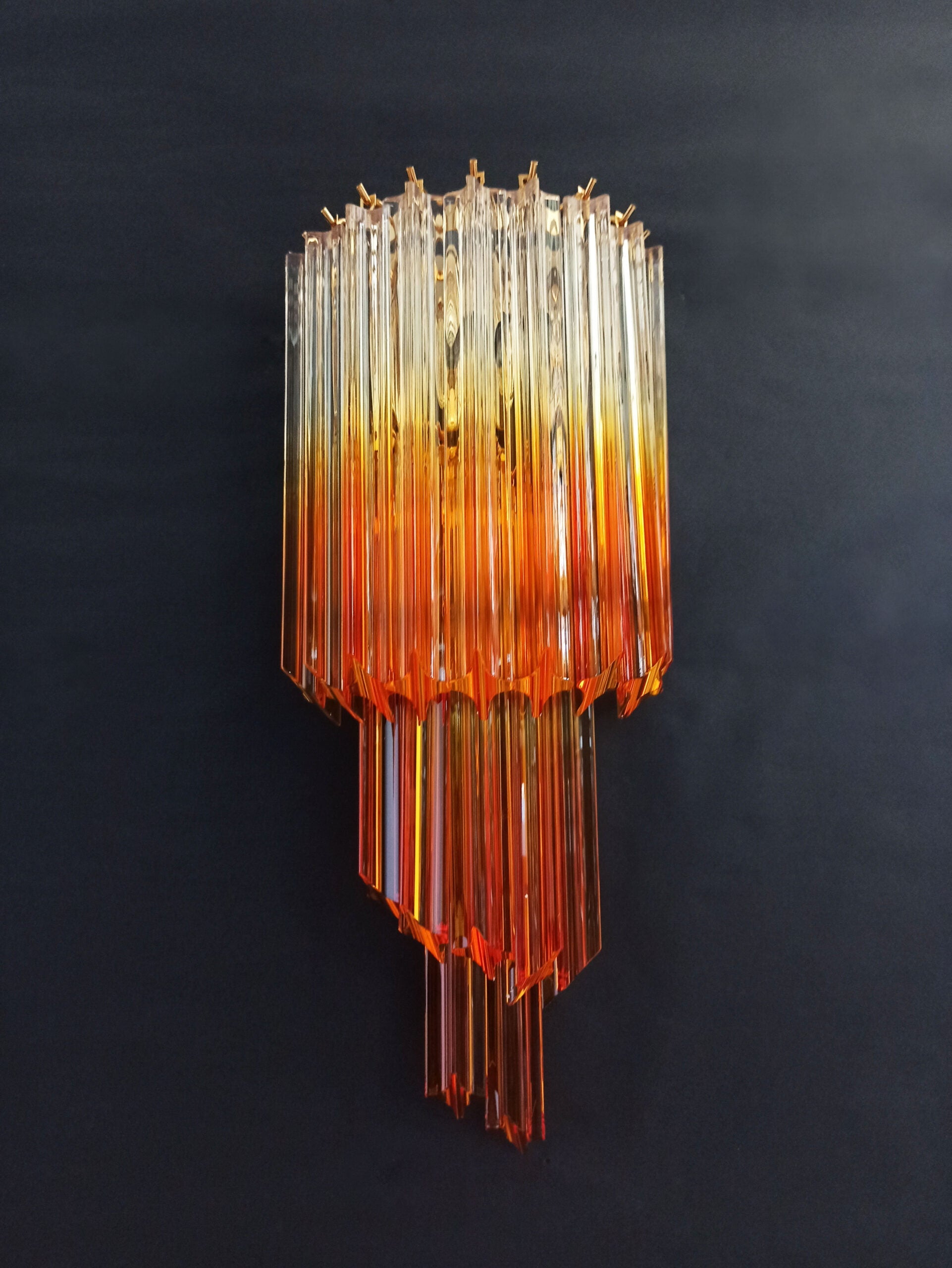 Murano Wall Lamp | 32 Clear Caramel Prism Glass | Set of 2