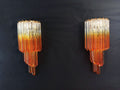 Murano Wall Lamp | 32 Clear Caramel Prism Glass | Set of 2