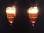 Murano Wall Lamp | 32 Clear Caramel Prism Glass | Set of 2