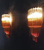 Murano Wall Lamp | 32 Clear Caramel Prism Glass | Set of 2