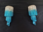Murano Wall Lamp | 32 Clear Blue Prism Glass | Set of 2