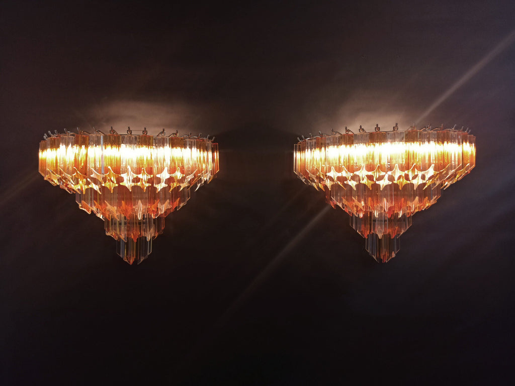 Murano Wall Lamp | 63 Clear Yellow Prism Glass | Set of 2