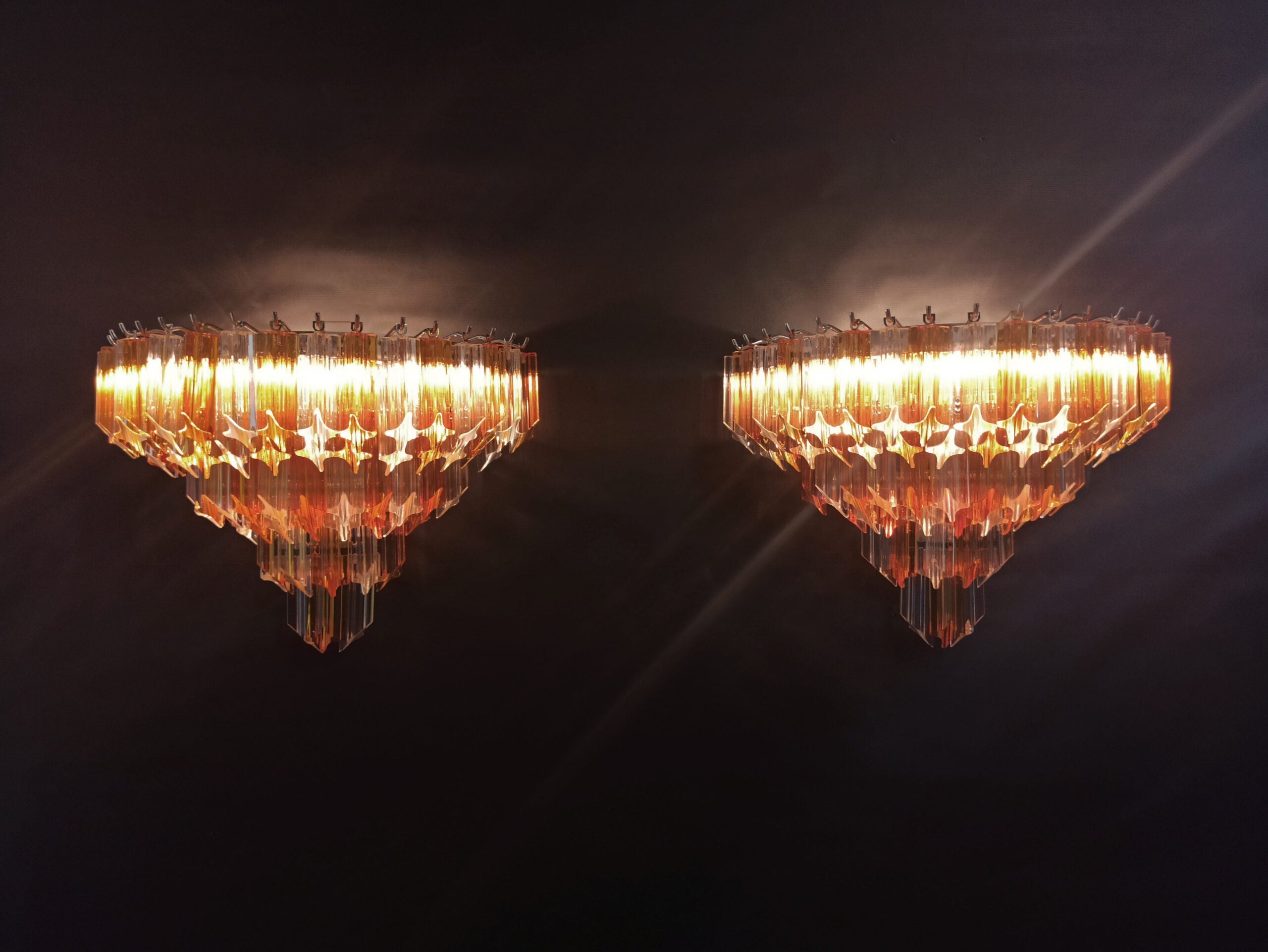 Murano Wall Lamp | 63 Clear Yellow Prism Glass | Set of 2
