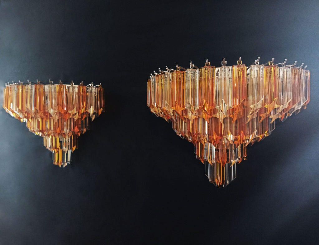 Murano Wall Lamp | 63 Clear Yellow Prism Glass | Set of 2