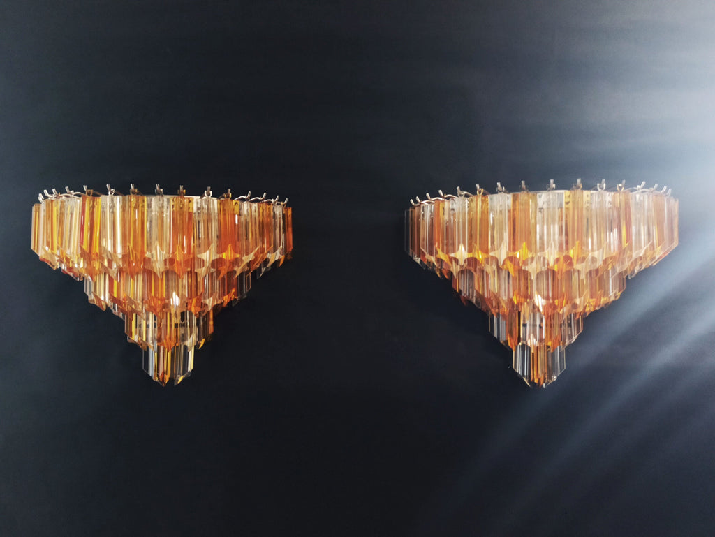 Murano Wall Lamp | 63 Clear Yellow Prism Glass | Set of 2